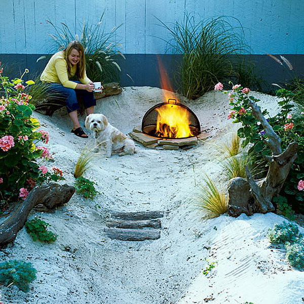Build a beach in a corner of your backyard 