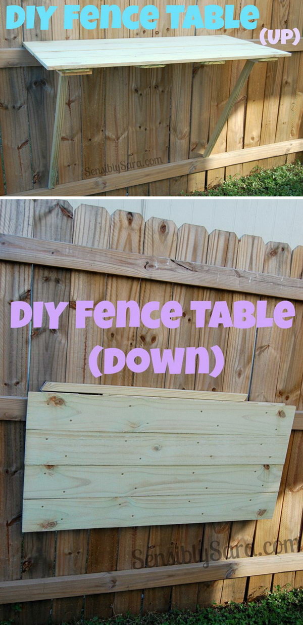 Space Saving DIY Fence Table 