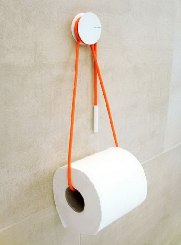 What A Simple Idea To Use A Rope To Hold The Toilet Paper Roll 