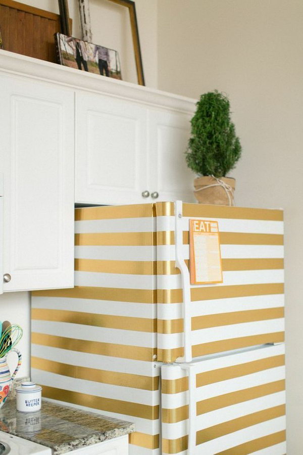 Decorate Your Fridge With Washi Tape 