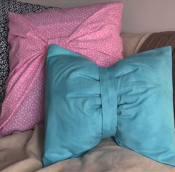 These Easy DIY No Sew Bow Pillow Covers Add Color And Style To Your Room 