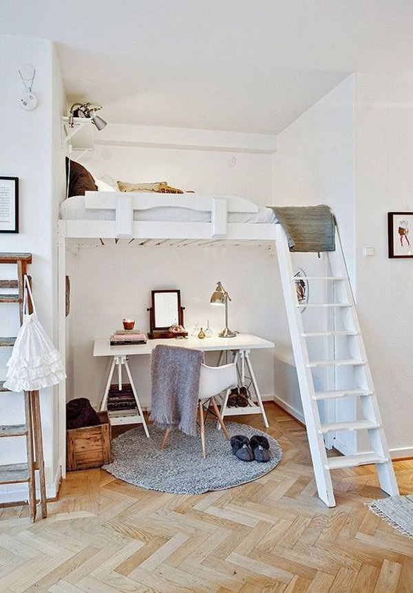 tiny room loft bed