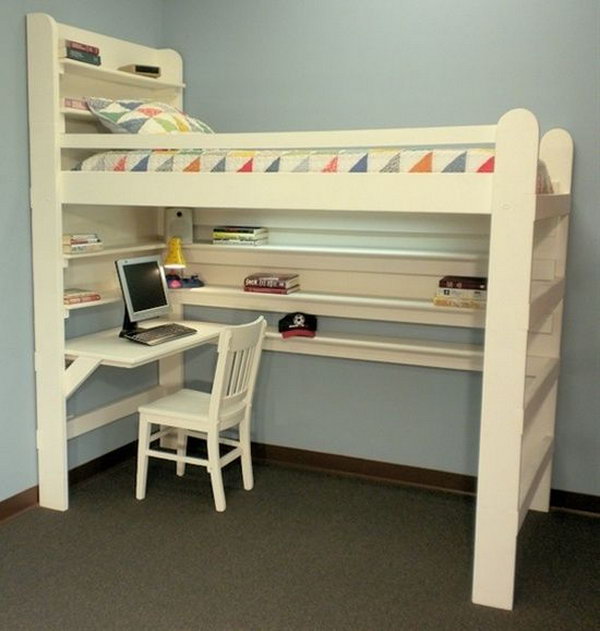Loft Beds with desk to save room space 