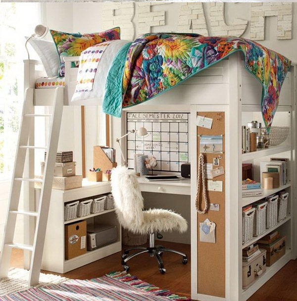 30 Cool Loft Beds For Small Rooms, Cool Under Loft Bed Ideas