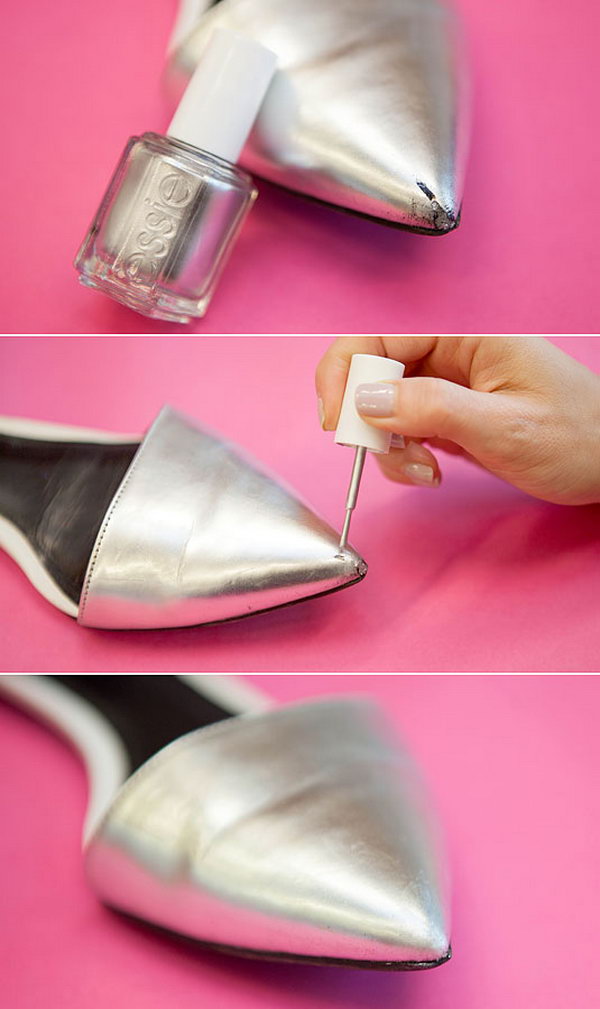 Cover Up Wear and Tear on Your Shoes with Nail Polish 