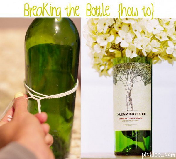 Turn Empty Wine Bottles into Amazing and Unique Vases with Nail Polish Remover 
