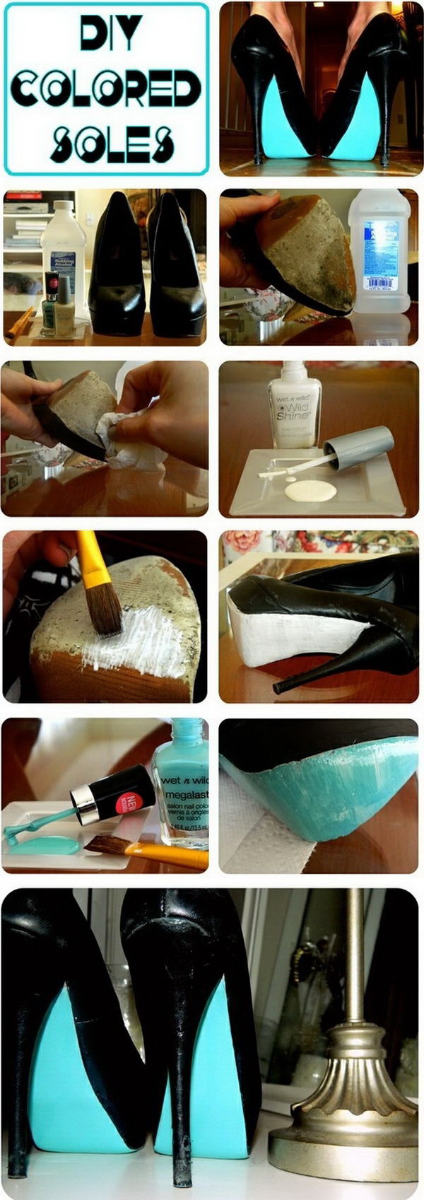 Makeover Your old Shoe Soles With Nail Polish 