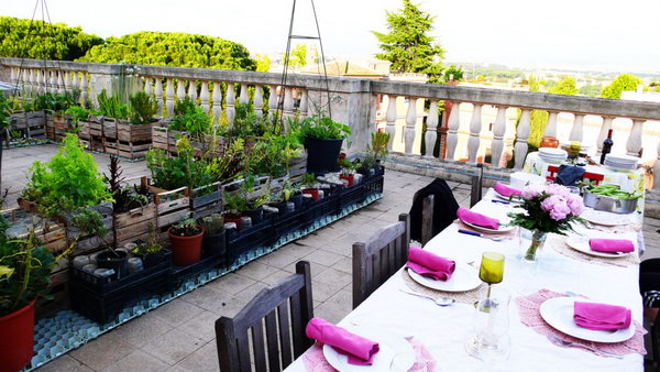Rooftop Garden With Dining Area 