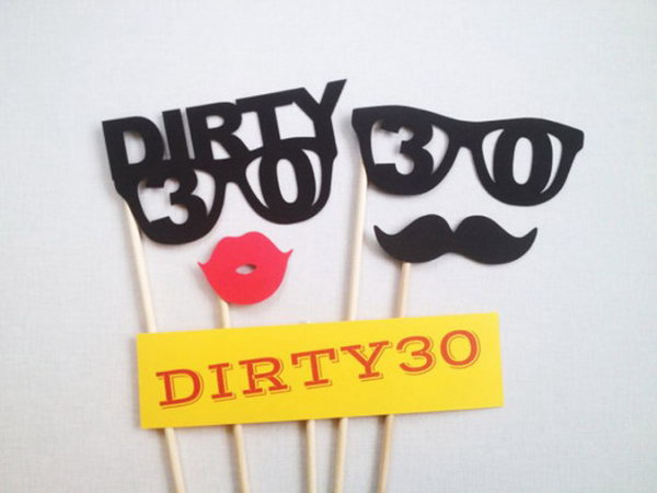 Dirty Thirty Photo Booth Prop Set. 