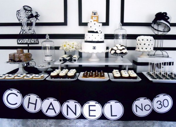 Chanel Birthday Dessert Table. 