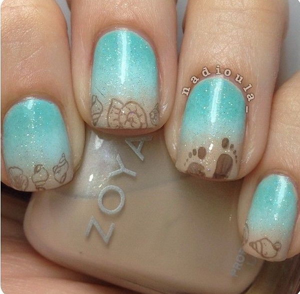 Sea Side Nail Art. 