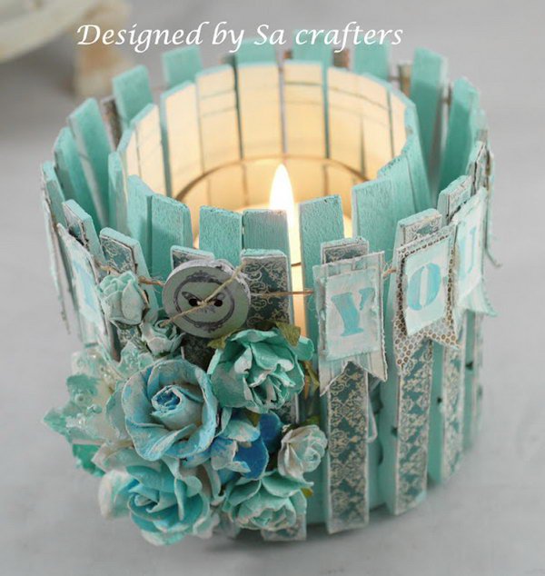 Tin Can and Clothpins Candle Holder. Check out the directions 