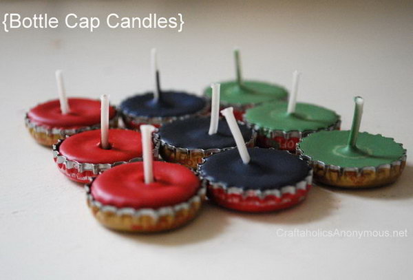 Bottle Cap Candle Holder. See how 