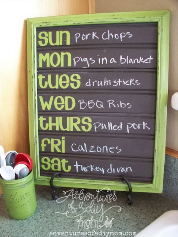 DIY Menu Board Made From Bead Board And Painted With Chalkboard Paint 