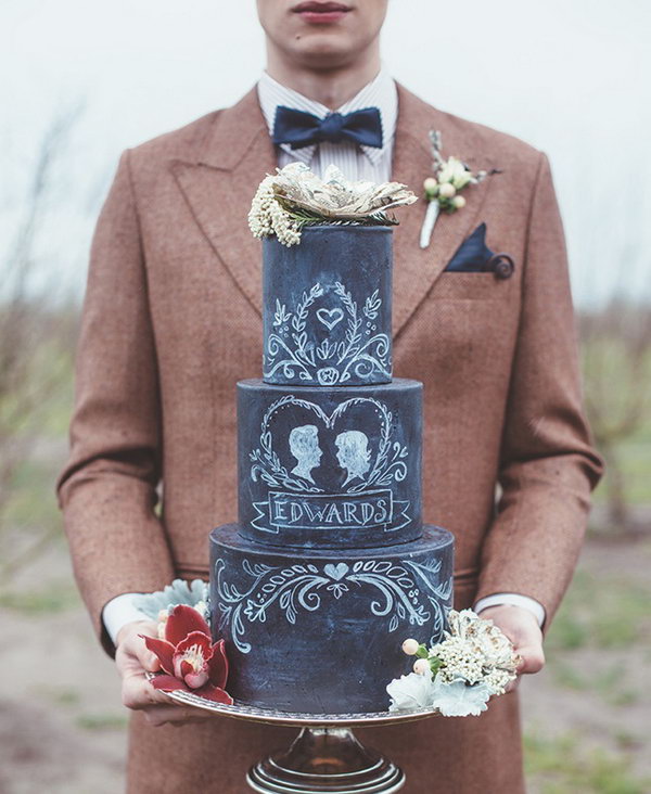 Decorative Chalkboard Inspired Cake. 