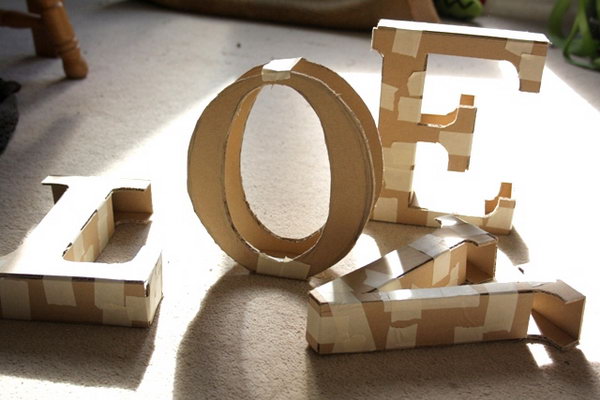 Decorative Cardboard Letters. Check out the tutorial 