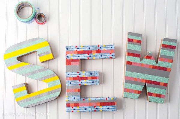 Colorful Washi Tape Letters. 
