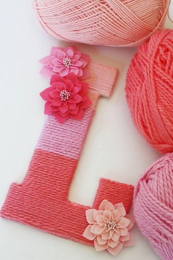 Yarn Wrapped Letters. Get the details 