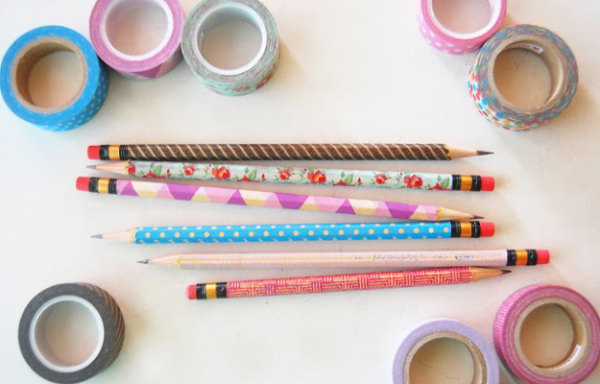 Decorate Your Pencils with Washi Tape 