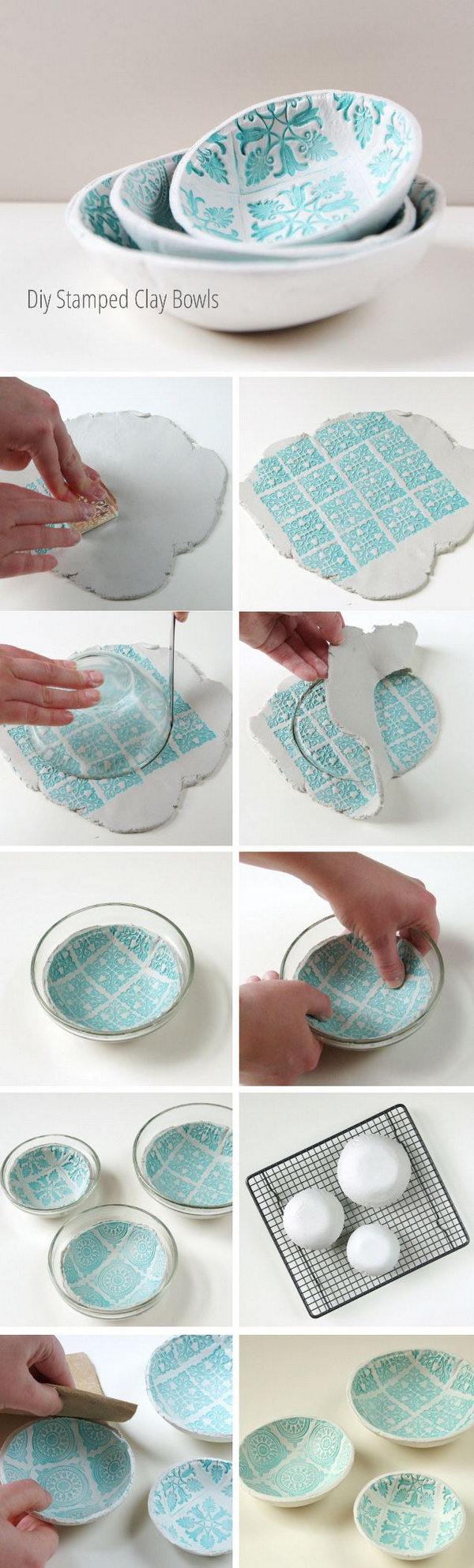 DIY Stamped Clay Bowls. Get the tutorial 