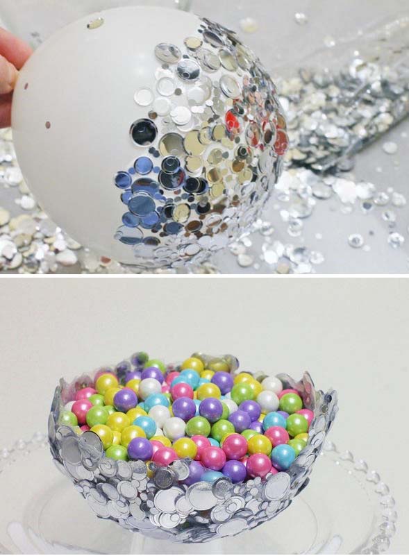 DIY Metallic Confetti Bowl. Get the tutorial 