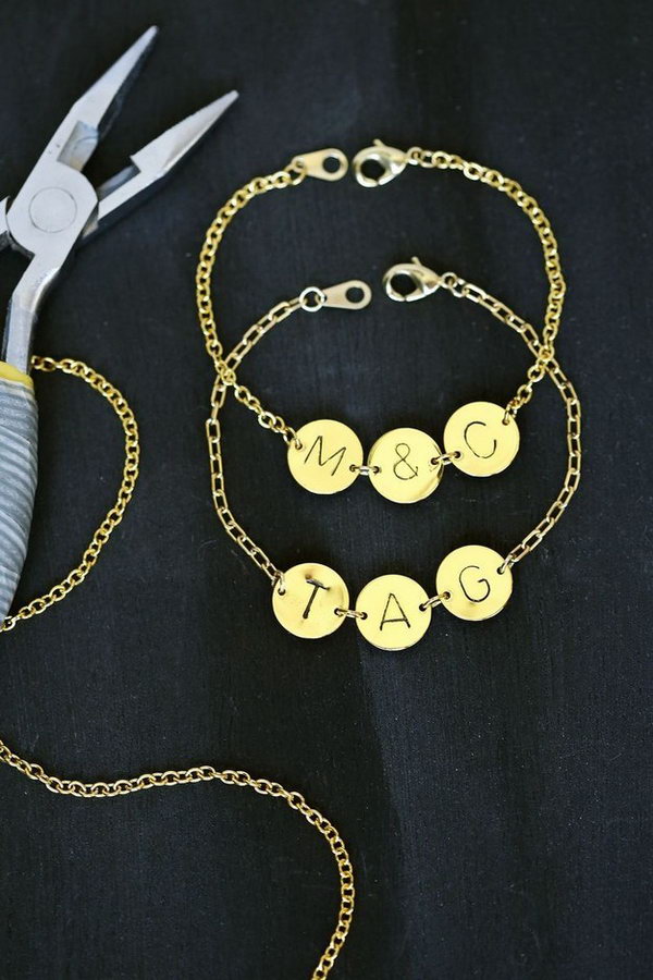 Stamped Initial Bracelet 