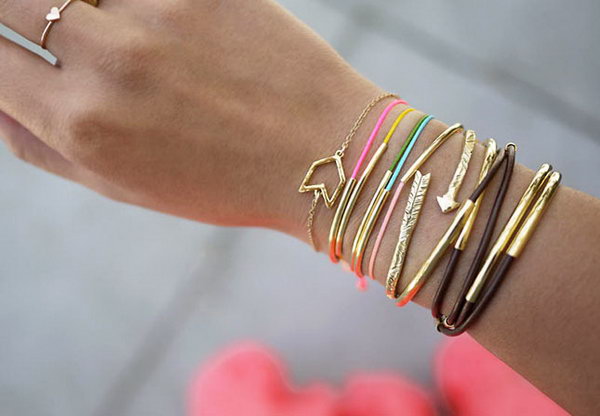 Gold Tube Bracelets 