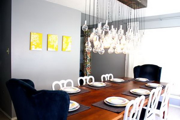 Modern Handmade Dining Room Light. Check out the tutorial 
