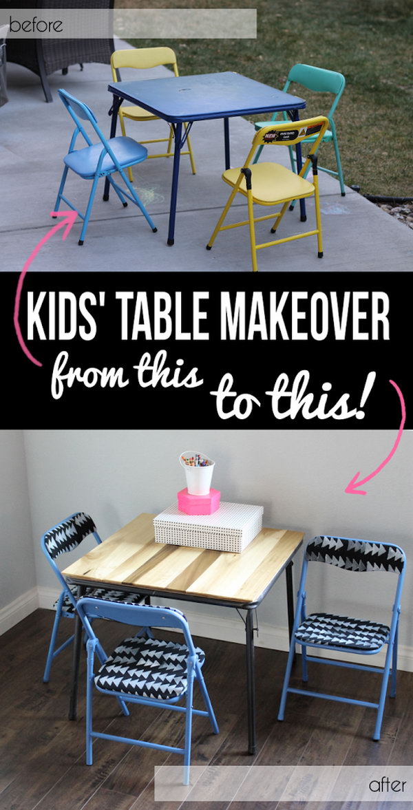 Kids Table And Chairs Makeover 