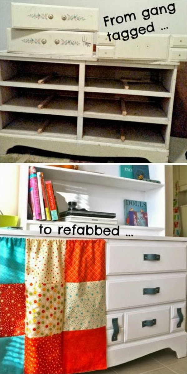 Upcycled Gang Tagged Dresser 