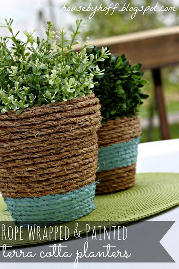 Rope wrapped Planter. Check out the direction 