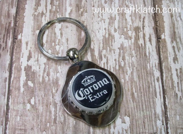 DIY Beer Bottle Cap Keychain 