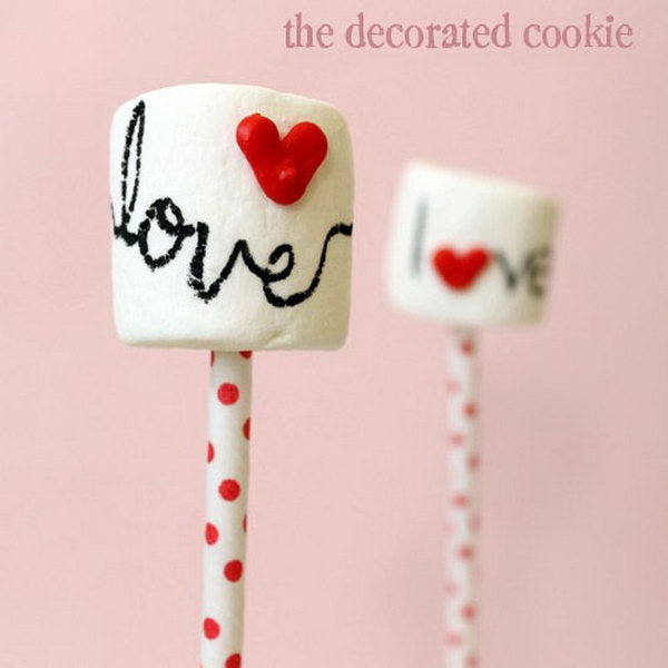 Marshmallow Pops With Heart Sprinkles 