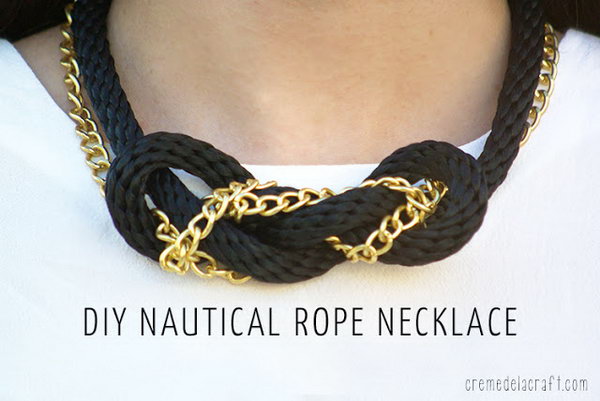 DIY Nautical Rope and Chain Knot Necklace 