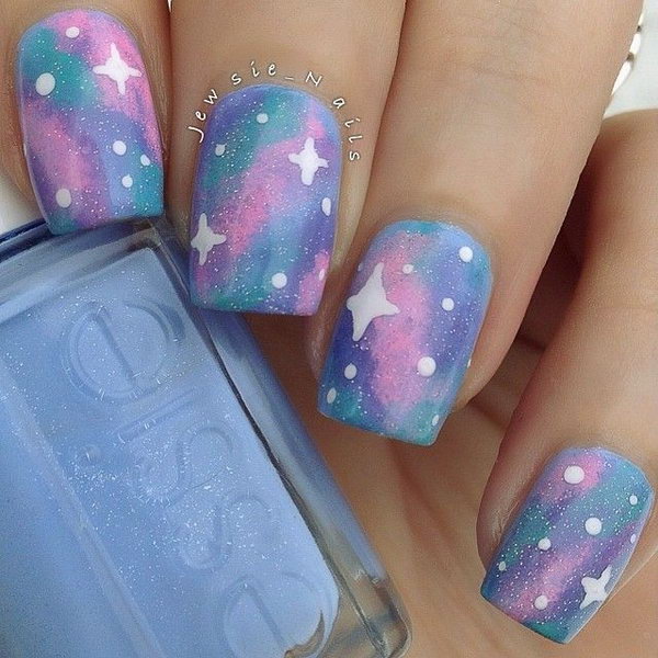 Pastel Galaxy Nails. 