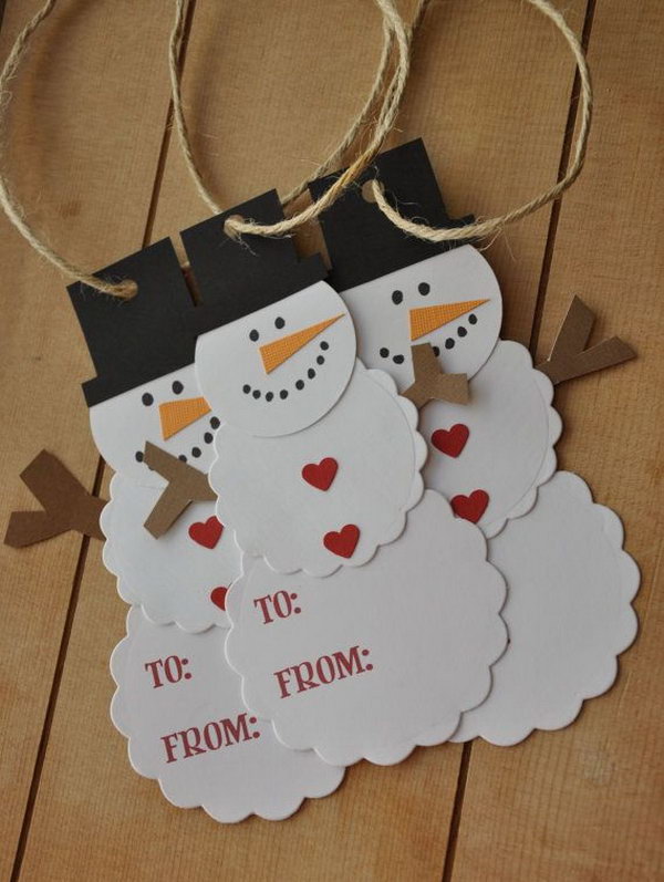 Snowman Gift Tag DIY. 