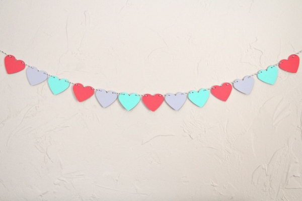 Paint Chip Heart Garland. Check out more 