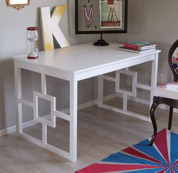 Chic Modern Desk Hacked from Ikea Unfinished Table. Get the directions 