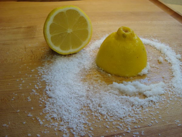 Use Lemon and Kosher Salt to Clean a Cutting Board 