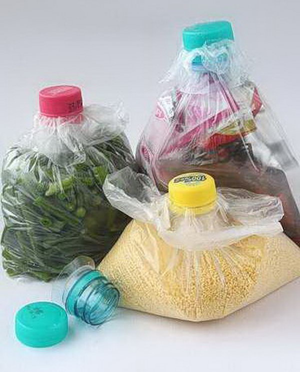 Recycle Plastic Bottles and Caps for Improving Plastic Bag Storage 