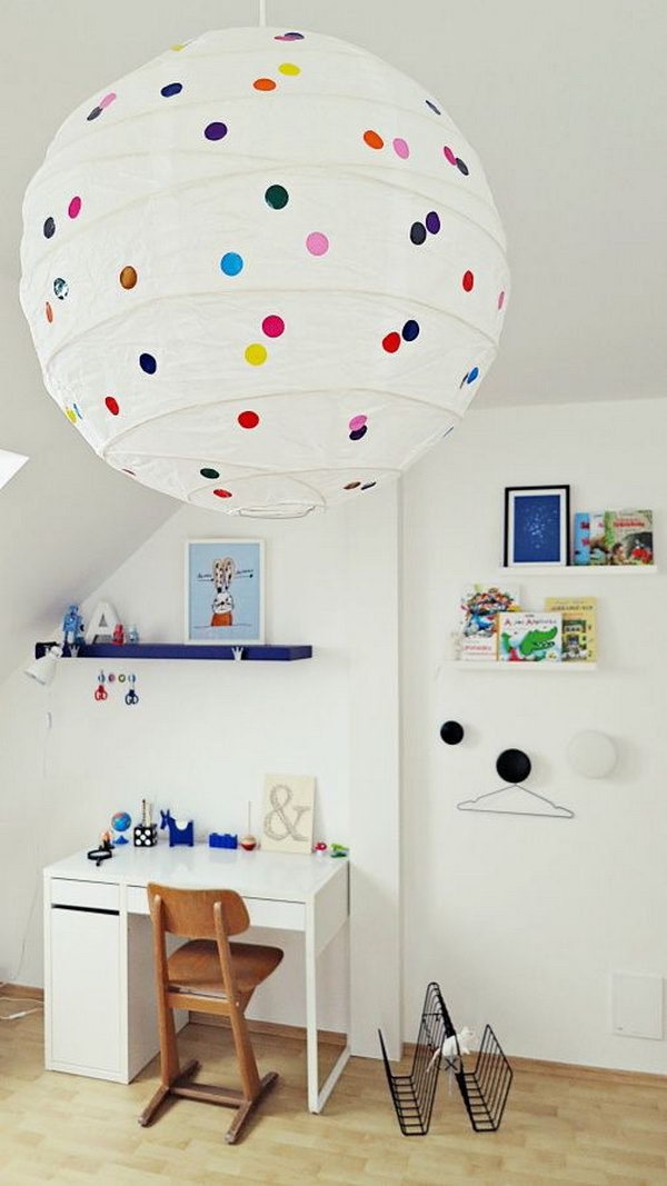 Upcycle IKEA Lampshade with Polka Dot Stickers. See more 