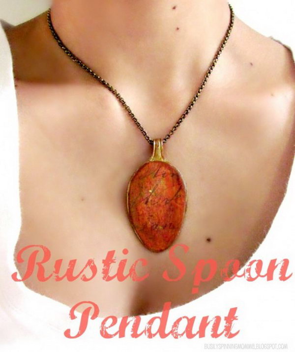 Rustic Spoon Pendant. 
