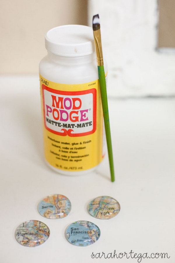 DIY Glass Marble Map Magnets 