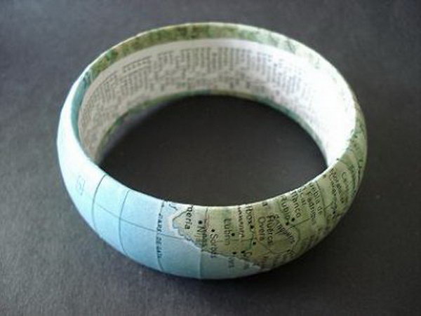 Make a Bangle from a Vintage Map 