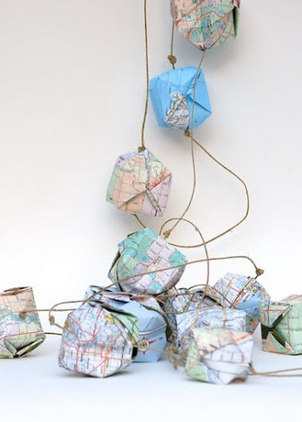 Turn Old Maps Into Globe Garlands 