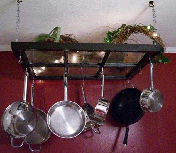 A wonderful pot rack for your kitchen. 