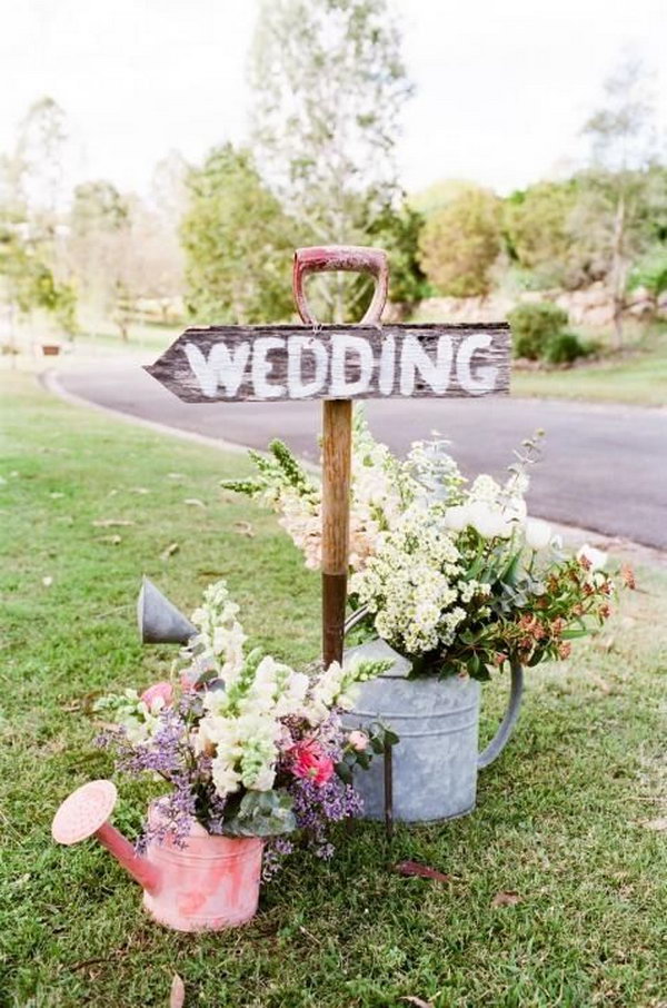 Rustic Wedding Reception Sign. 