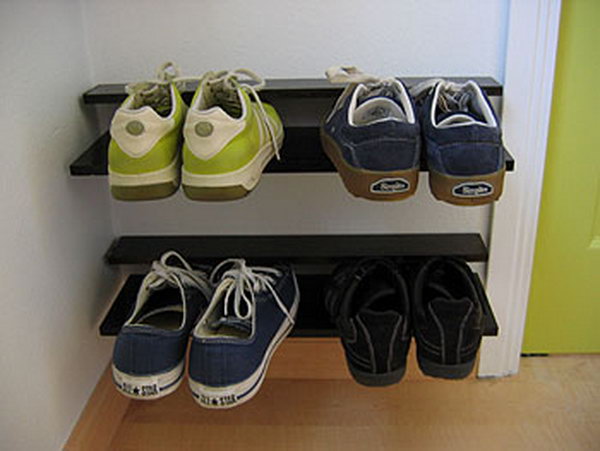 Low Profile Floating Shoe Rack. 