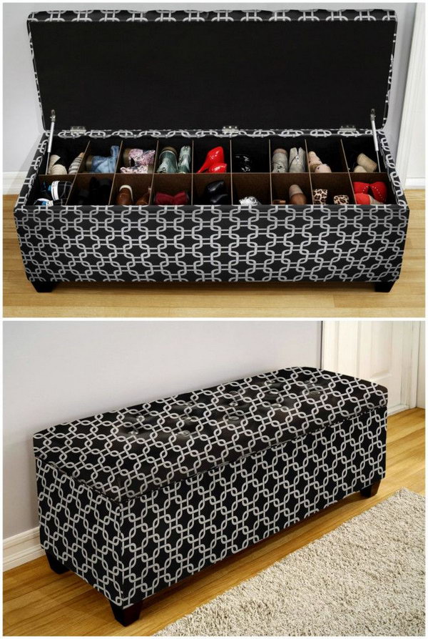 Bench with Storage for Shoes. 