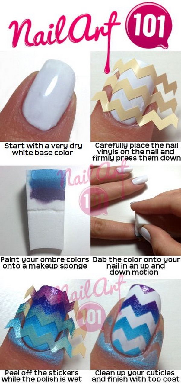 Cheveron Nail Art. Questa è una manicure facile e divertente! Da provare. 